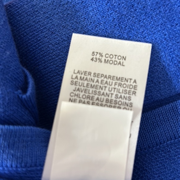 Foxcroft Cornflower Blue Open Front Cardigan with Fringe Hem  M - Picture 6 of 6